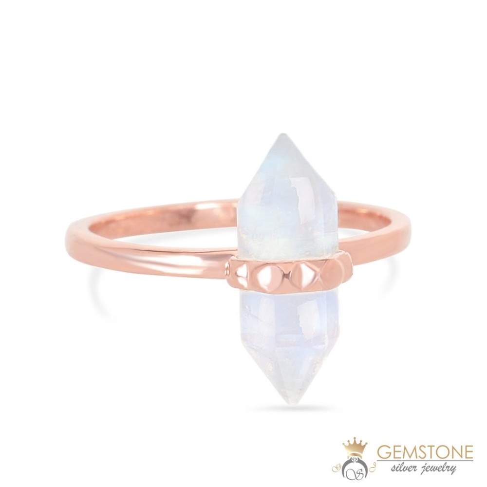 14K ROSE GOLD VERMEIL MOONSTONE RING - SENSE